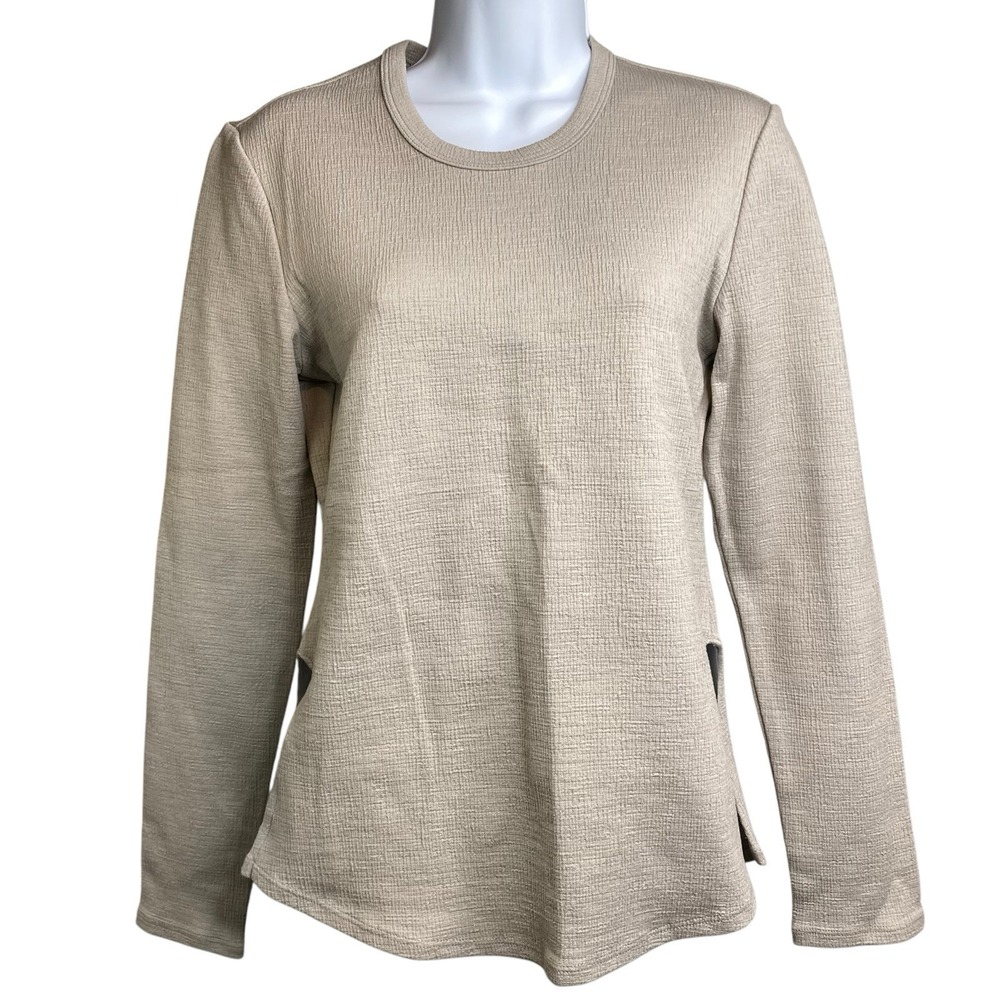 JAMES PERSE STANDARD Women's Cream Cotton Stretchy Tunic Top Size 3/L Lagenlook